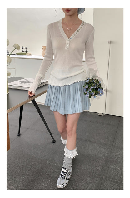 ソフトプリーツニットミニスカート