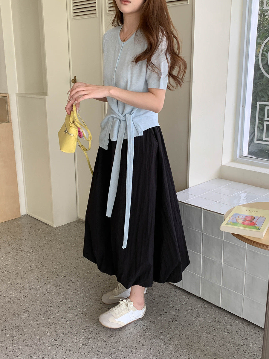 バルーンヘムAラインロングスカート