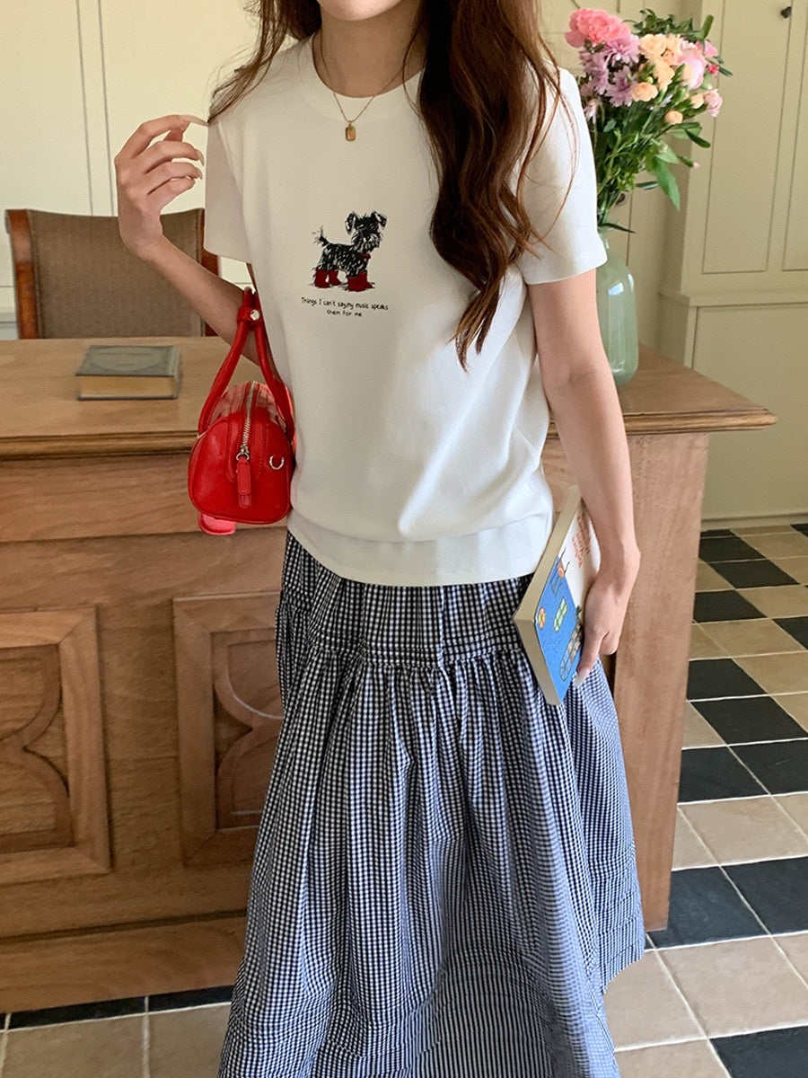 シュナウザープリントTシャツ