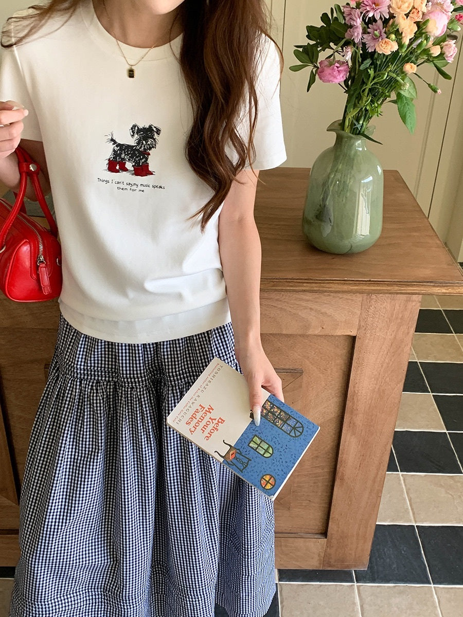 シュナウザープリントTシャツ