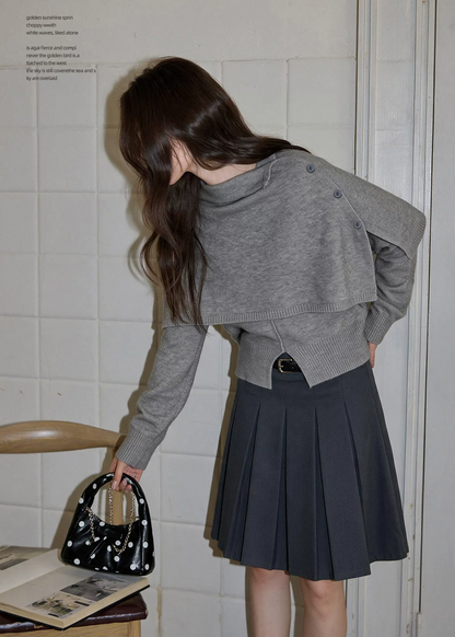 ケープレイヤードニットトップス