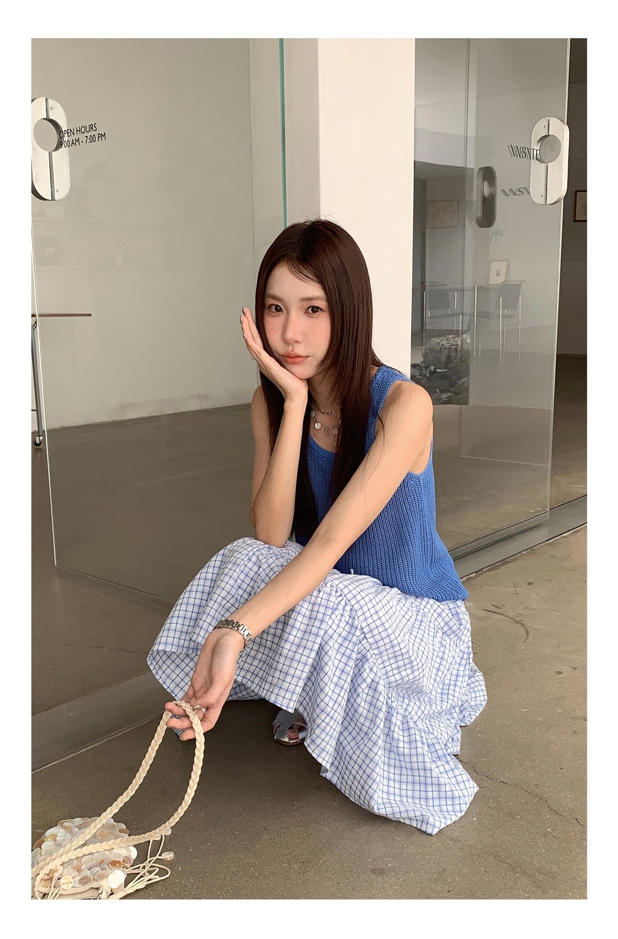 チェックティアードミディスカート