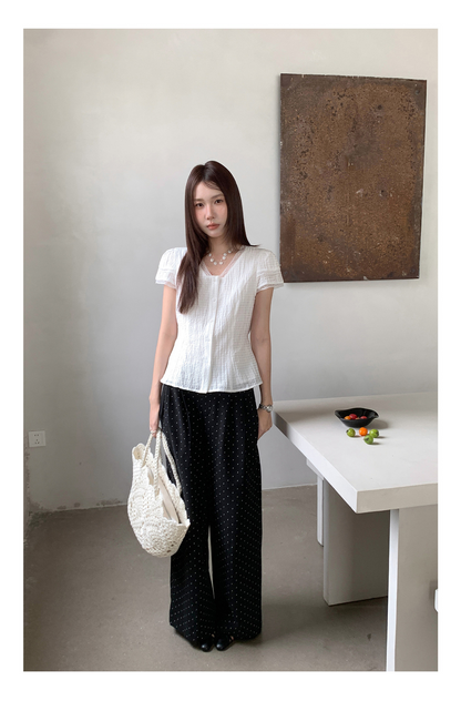 フレンチドットワイドタックパンツ