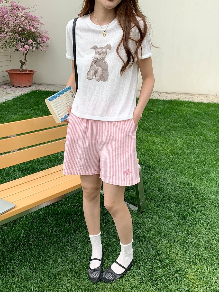リボンモチーフパピーTシャツ