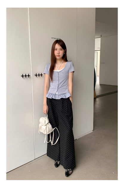フレンチドットワイドタックパンツ