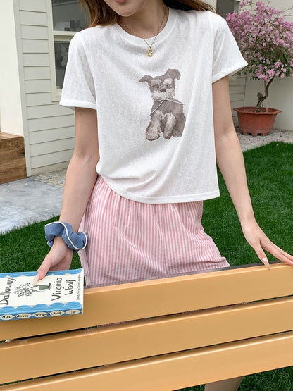 リボンモチーフパピーTシャツ