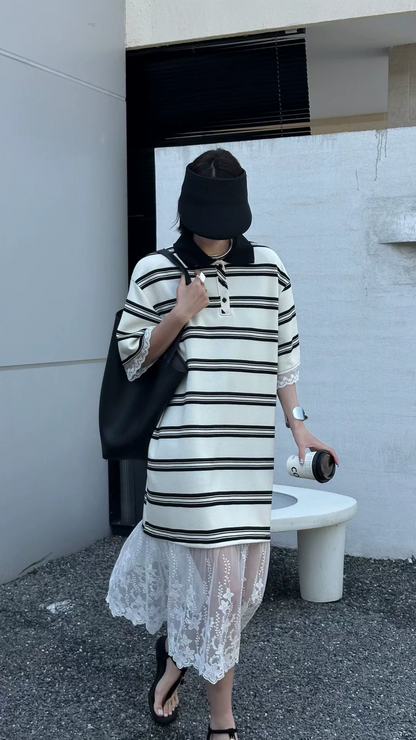レースドッキングボーターポロワンピース