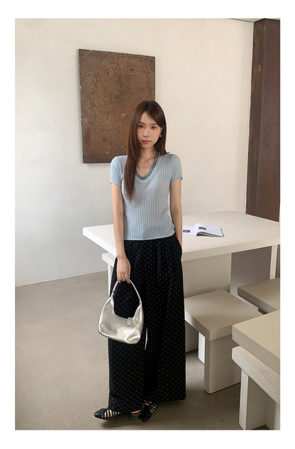 フレンチドットワイドタックパンツ