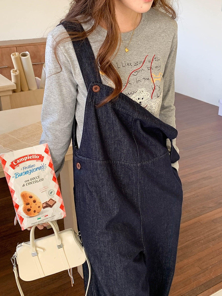 レタリング×ドッグプリントロングスリーブカットソー