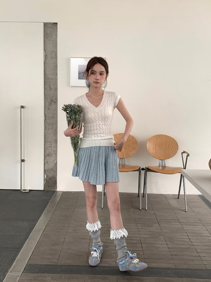 ソフトプリーツニットミニスカート