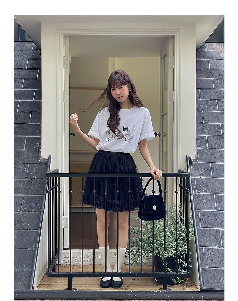 ミルフィーユチュールミニスカート