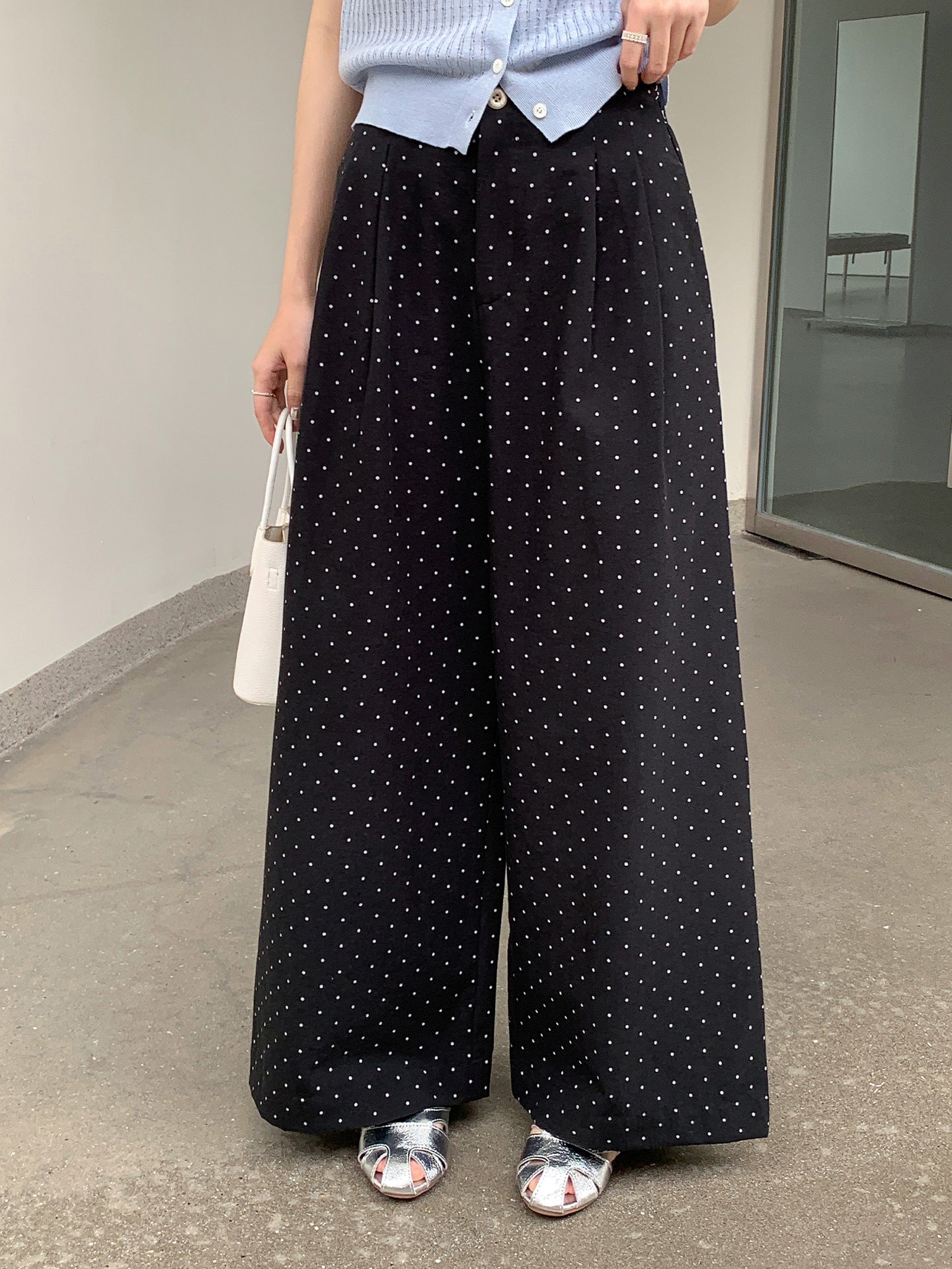 フレンチドットワイドタックパンツ