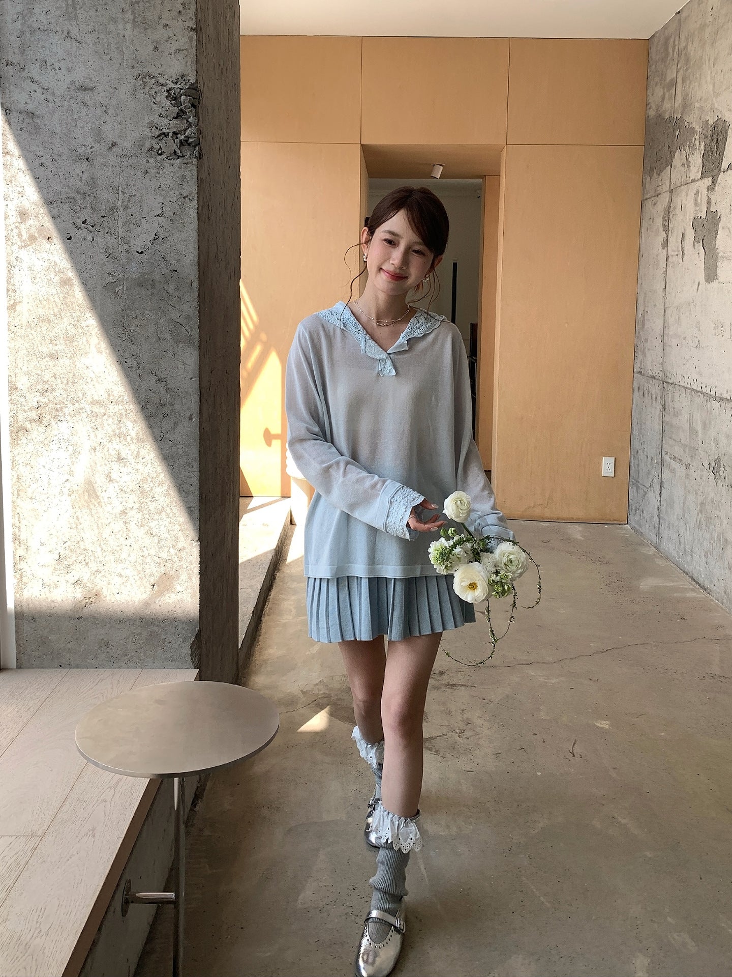 ソフトプリーツニットミニスカート