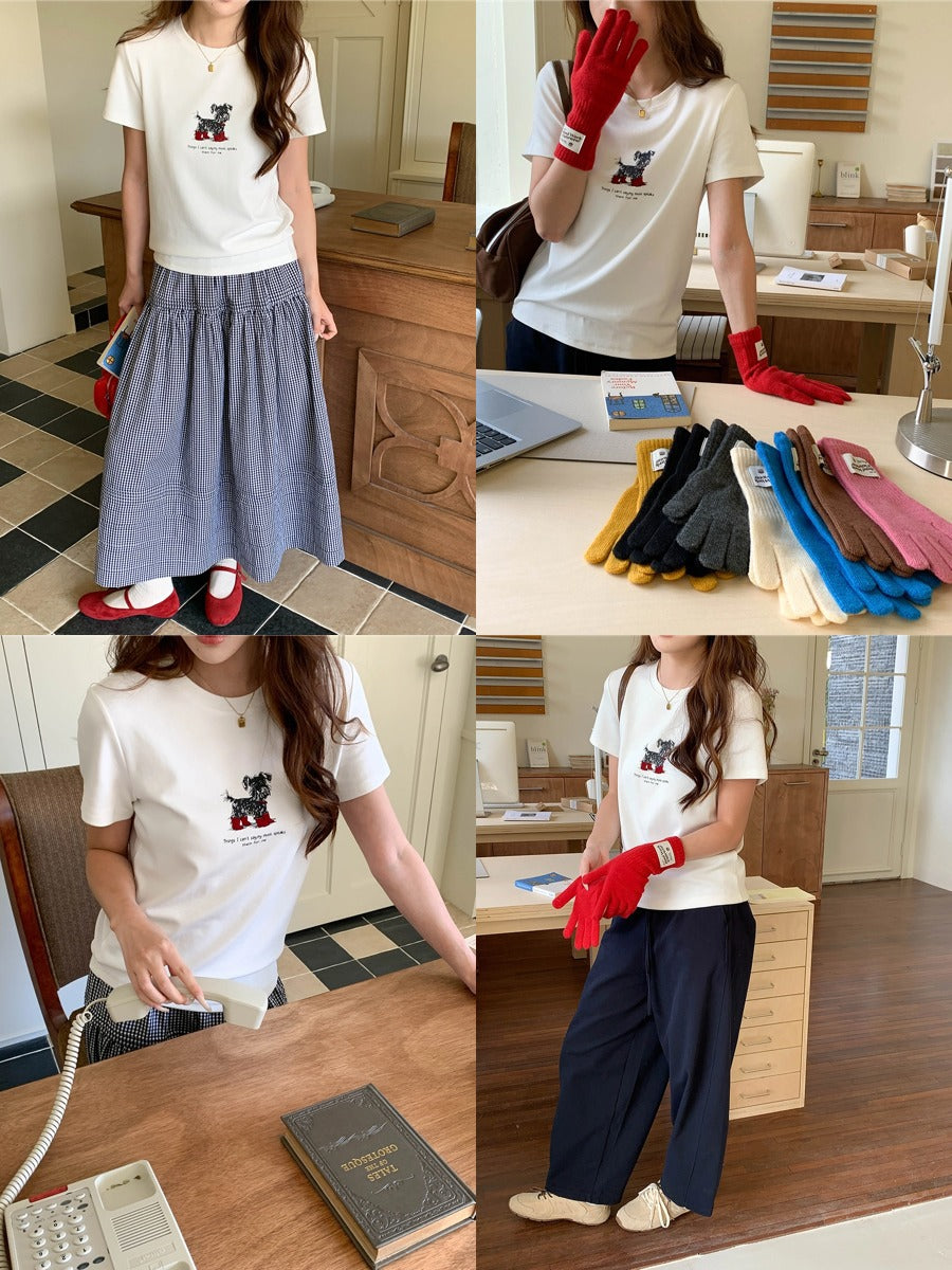 シュナウザープリントTシャツ