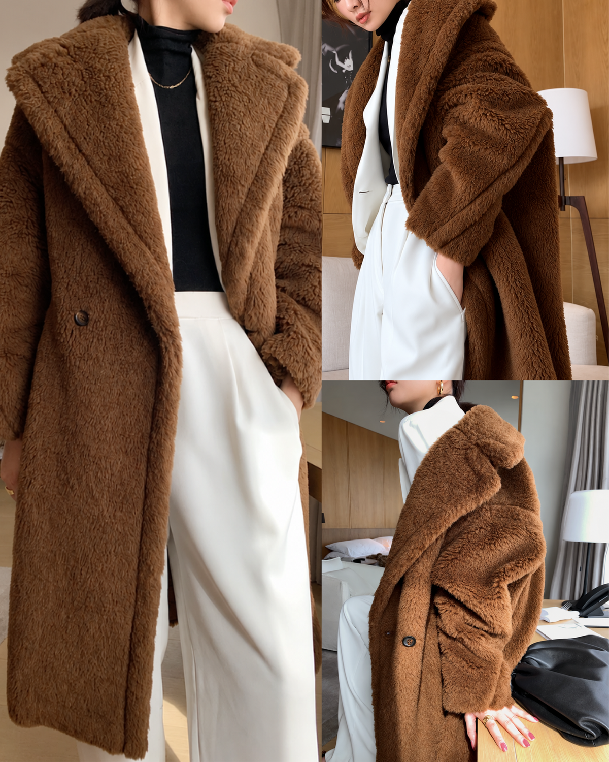 テディボアウールロングコート