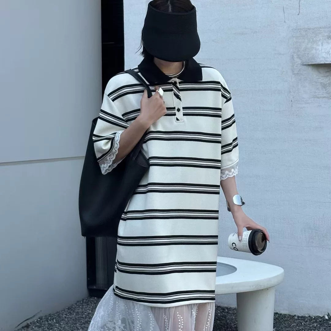 レースドッキングボーターポロワンピース