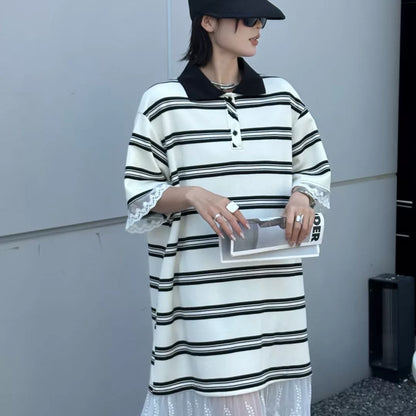 レースドッキングボーターポロワンピース
