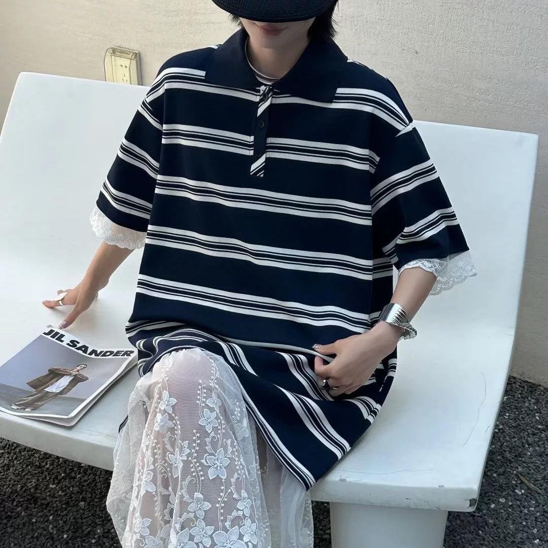レースドッキングボーターポロワンピース