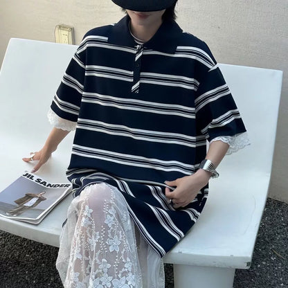 レースドッキングボーターポロワンピース