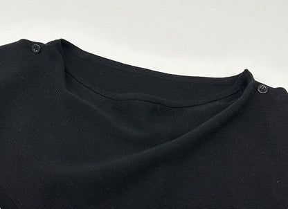 アシンメトリードレープニットトップス 5color