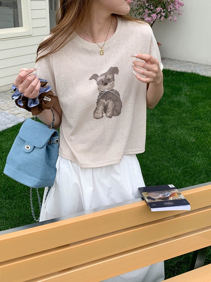 リボンモチーフパピーTシャツ