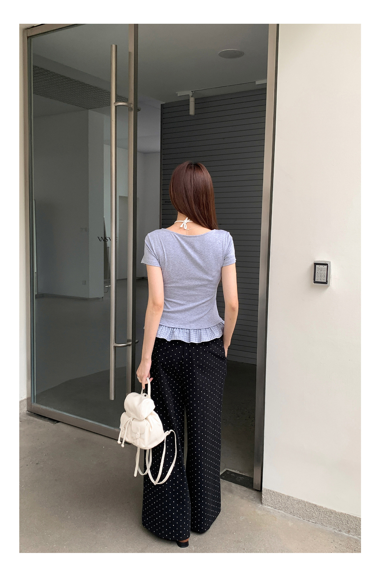フレンチドットワイドタックパンツ