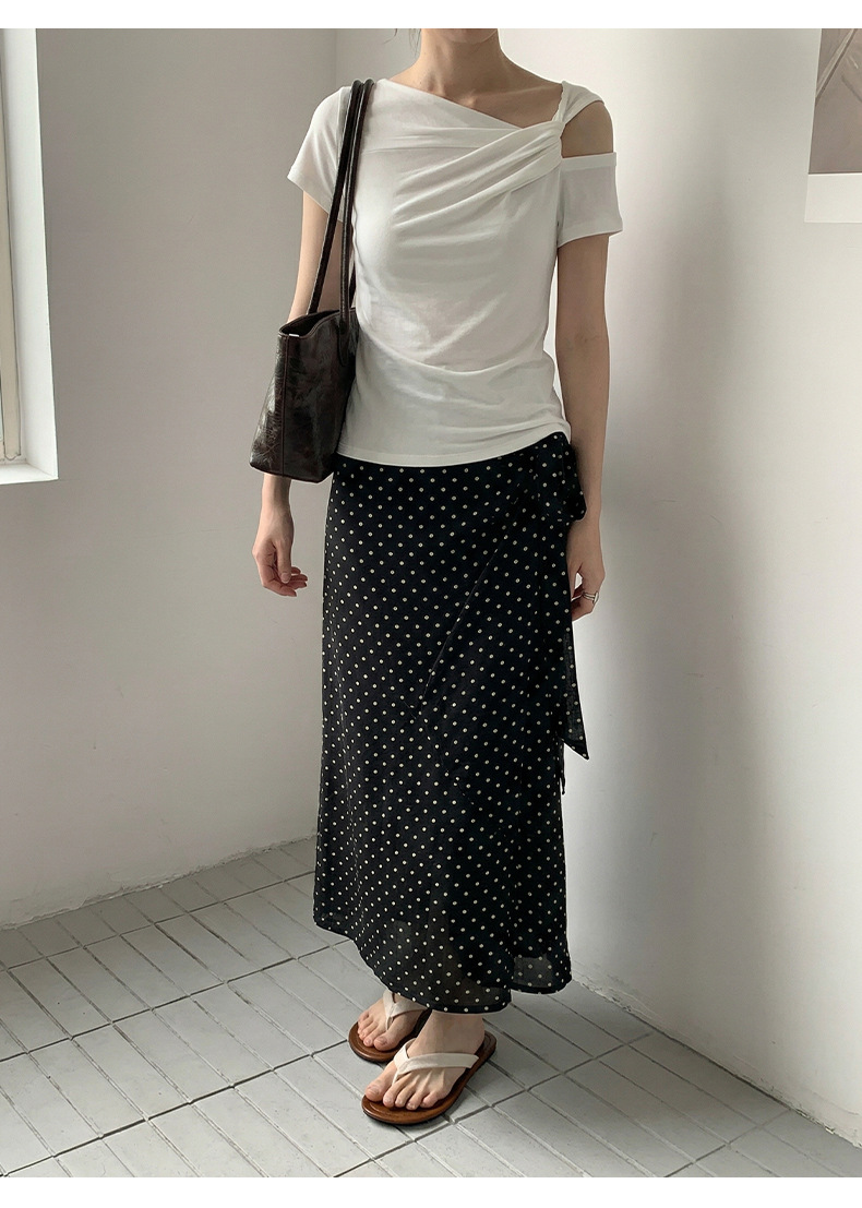 サイドリボンドットAラインスカート