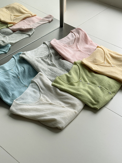 6color コットンウールシアーカーディガン