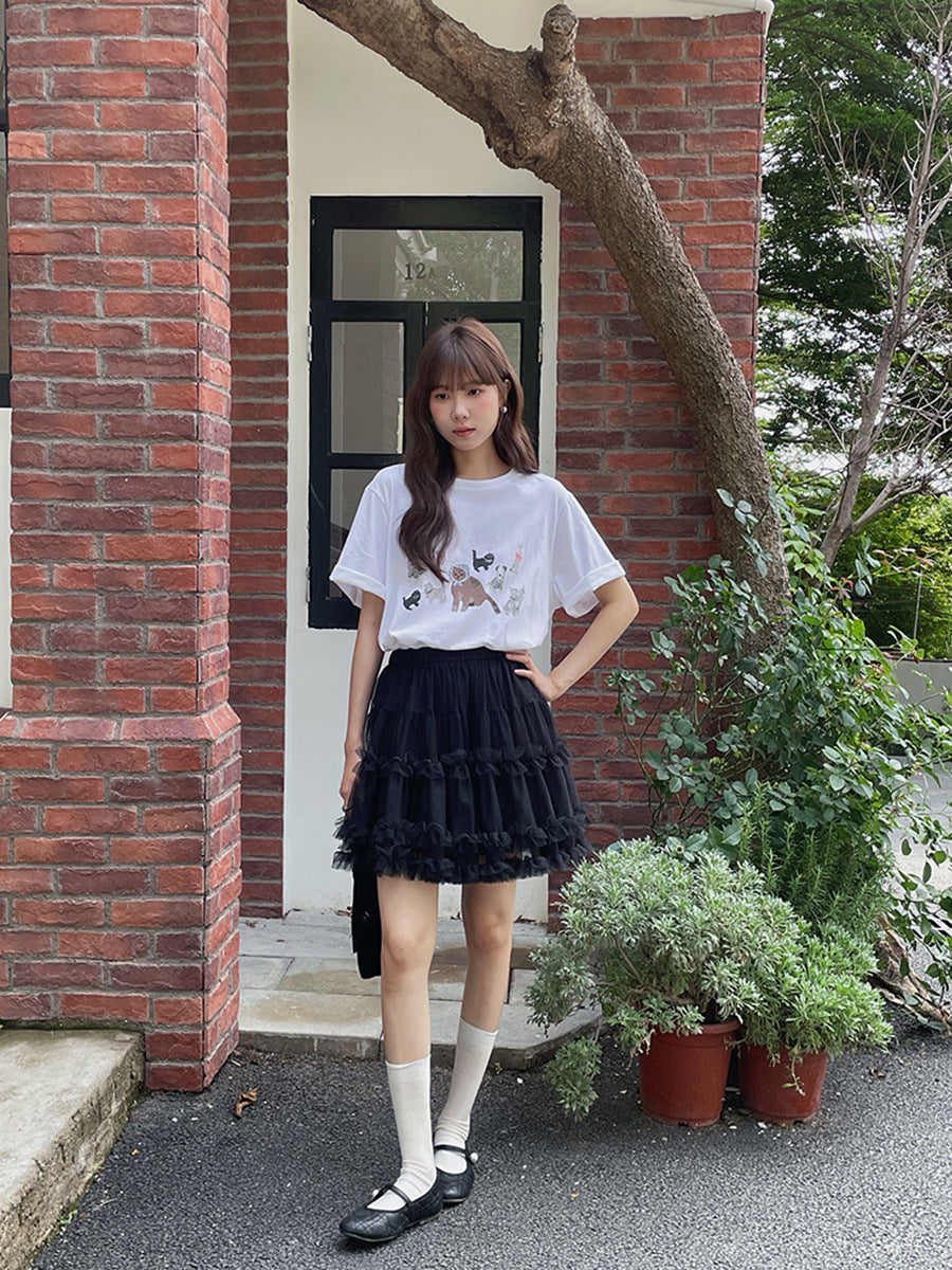 ミルフィーユチュールミニスカート