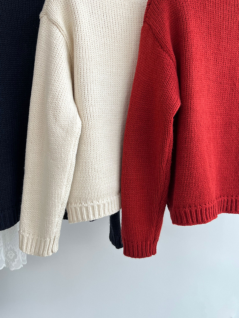 3color ホースモチーフジャガード編みニット