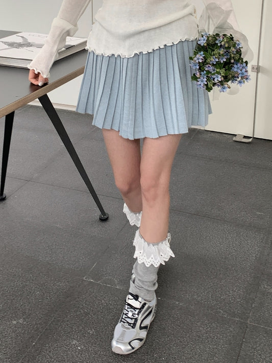 ソフトプリーツニットミニスカート