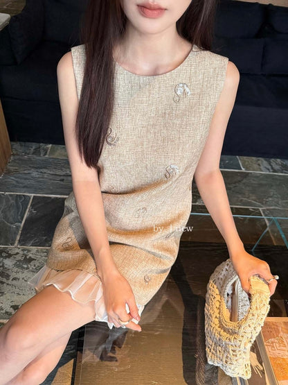 シアーヘムエンブロイダリーワンピース