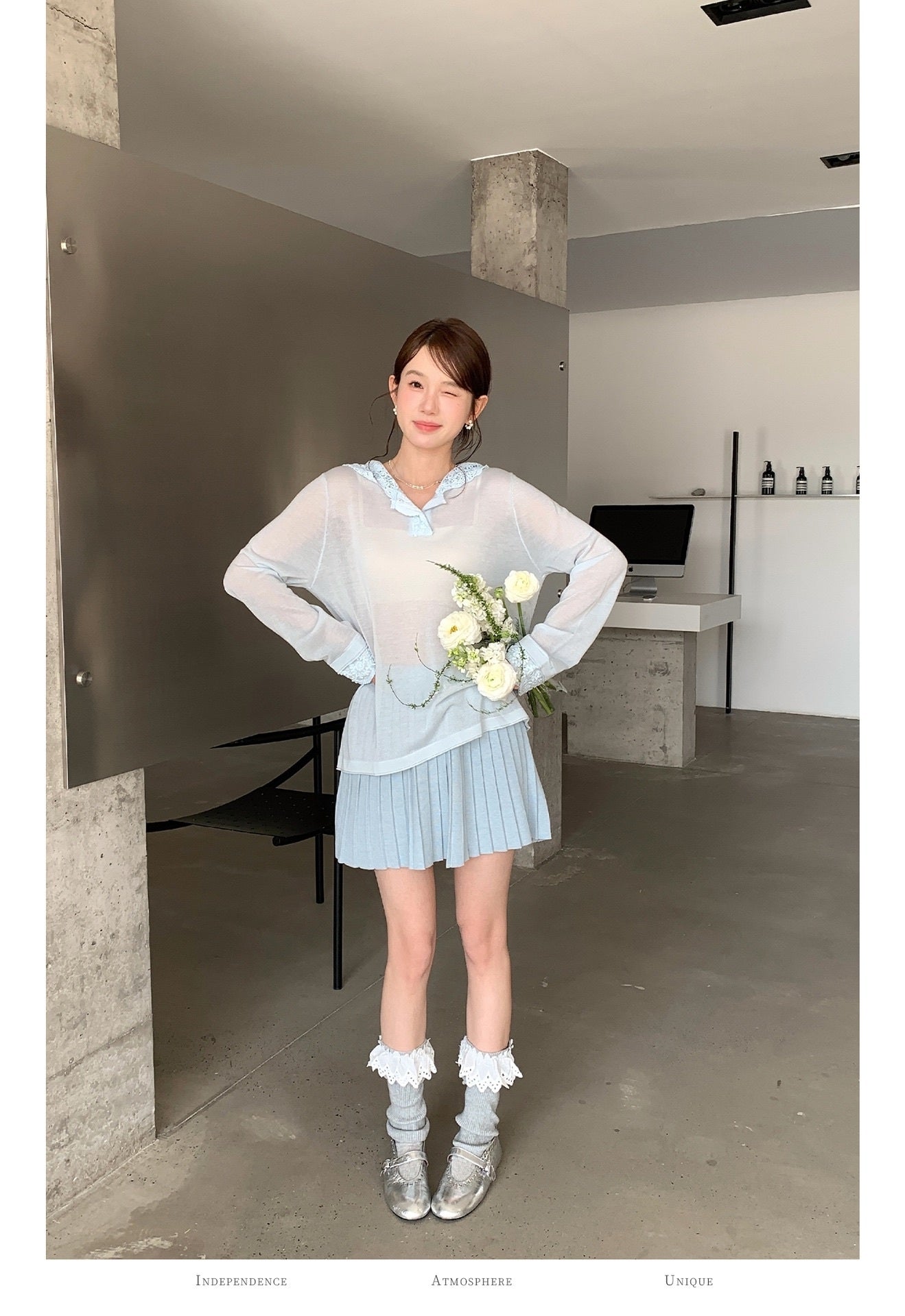 ソフトプリーツニットミニスカート
