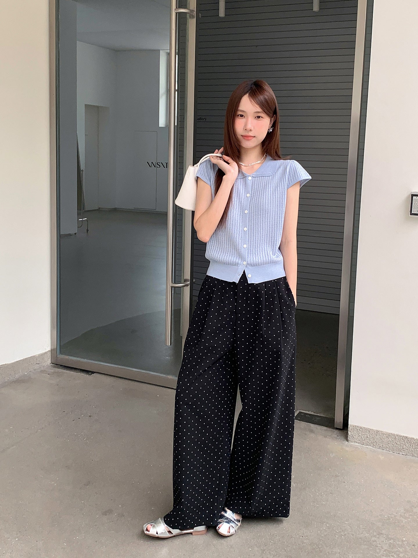 フレンチドットワイドタックパンツ